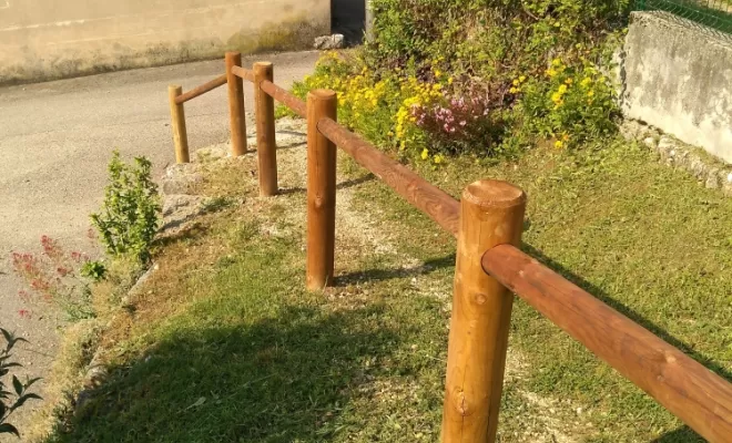 Barrière bois descente après
