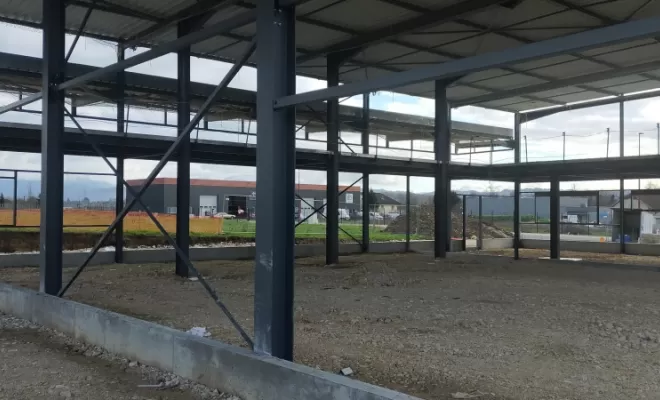 Intérieur du futur bâtiment