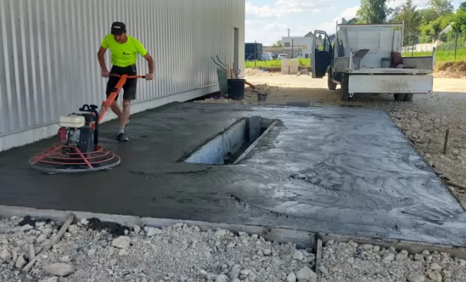 Dalle de l'aire de lavage